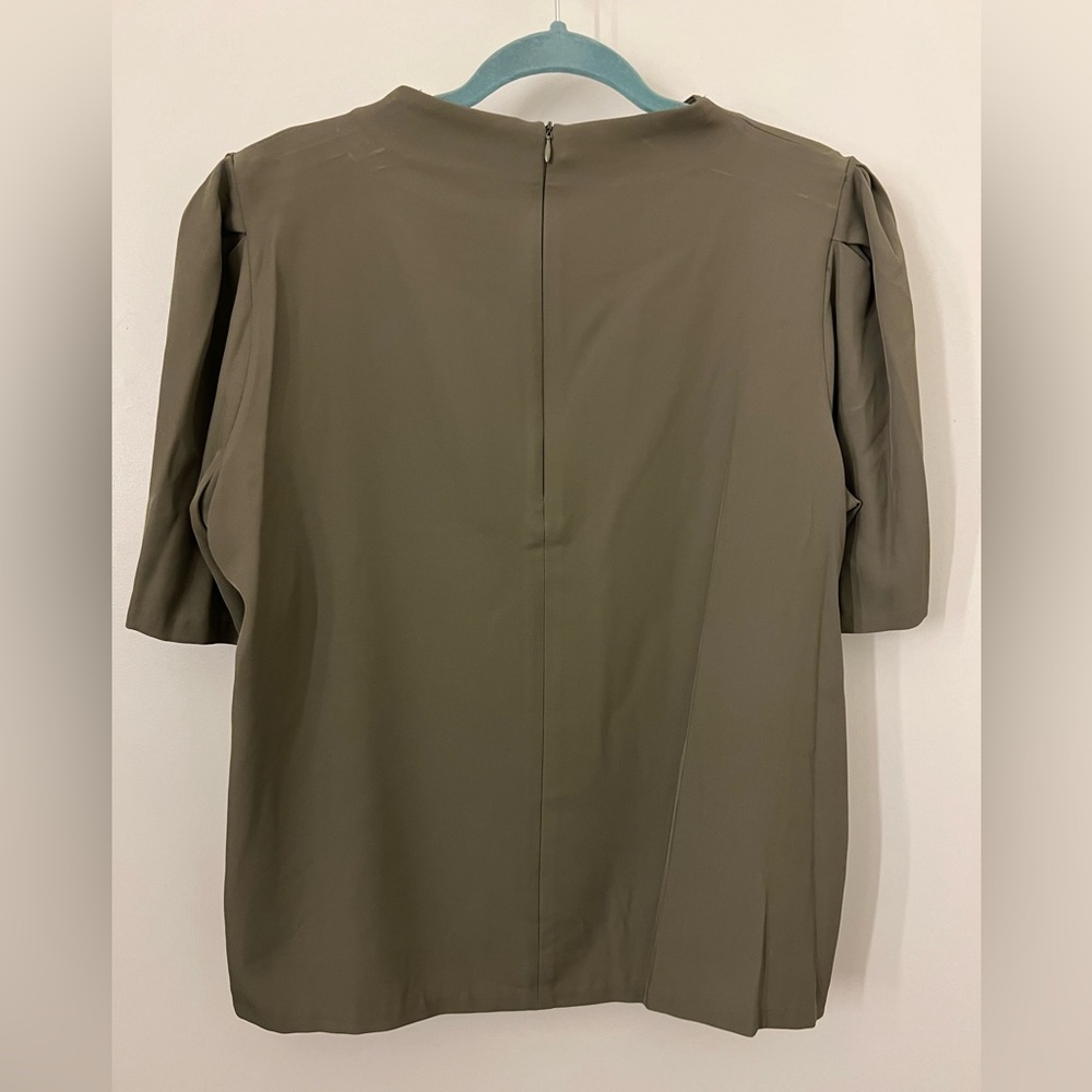 Calvin Klein Solid Elbow Length Blouse - Olive Gr… - image 2